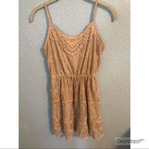 Embroidered Beige Dress
